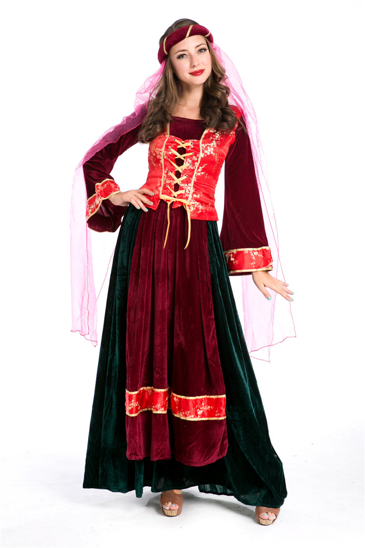 F1605 Noble Medieval Royal Persian Queen Costume
